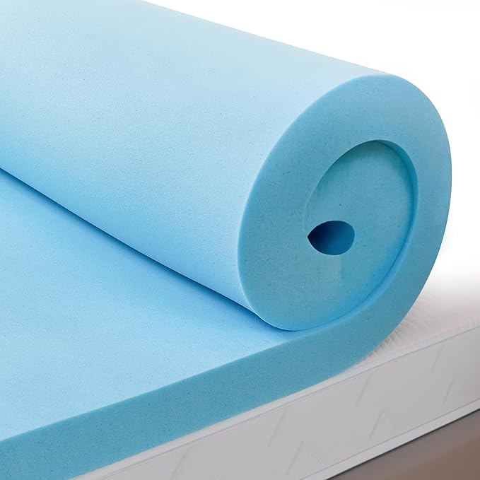 Subrtex Mattress Topper, Memory Foam Mattress Topper, Gel-Infused Memory Foam Topper for Side Stomach Sleepers, Breathable Bed Toppers for Sofa Bed (3 Inch, Full)