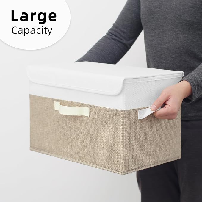 GRANNY SAYS Storage Bins with Lids, Decorative Storage Boxes, Clothes Stoarge Bins, Shelf Baskets, Closet Storage Bins for Clothing, Collapsible Storage and Organization, 2-Pack - Image 5