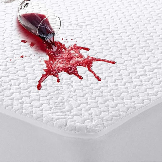 Waterproof Mattress Protector Twin Size - 3D Air Fabric Cooling Mattress Cover Pad, Smooth Ultra Soft Breathable Noiseless Washable, 15''-21'' Deep Pocket (Queen)