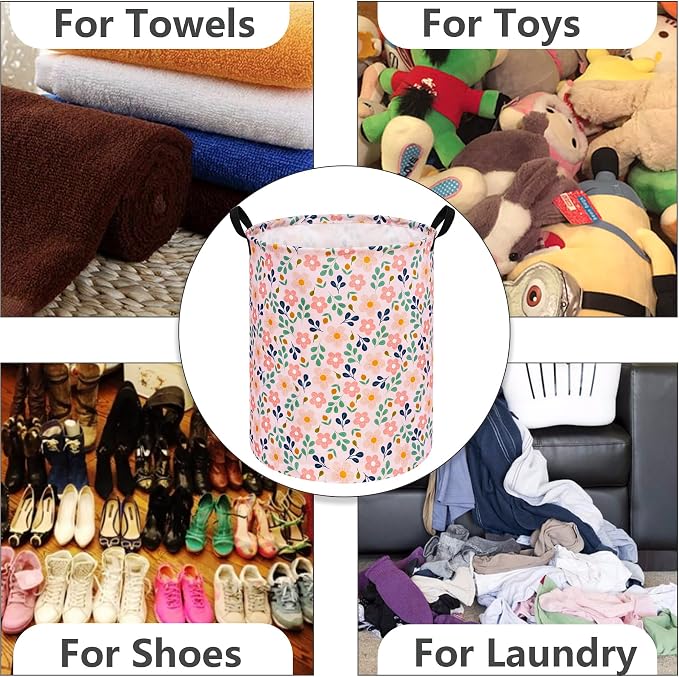 MAIZMZ Girls Storage Basket,Room Decor Laundry Hamper,Waterproof Clothes Organizer for Women Toy Box Large Canvas Collapsible Chest for Home/Dorm/Kitchen/Pet/Office/Closet/Shelf/Gifts - Image 5