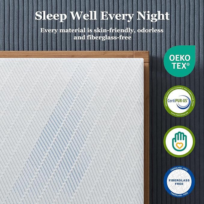BedStory 3 Inch Firm Mattress Topper Full Size, Pain-Relief Memory Foam Bed Topper, Cooling Gel High-Density Mattress Pad, Skin-Friendly Non-Slip Cover, CertiPUR-US Certified
