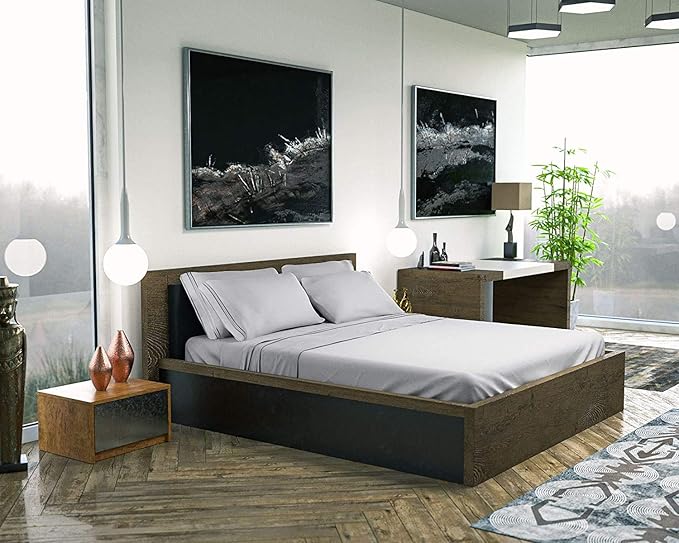 DREAMCARE Full Size Sheets - 6 pcs Breathable Cooling Bed Sheets - up to 15" Deep Pocket Full Size Bed Sheets wth Side Pockets - Extra Soft 100% Brushed Hypoallergenic Hotel Luxury Bedding -Light Gray