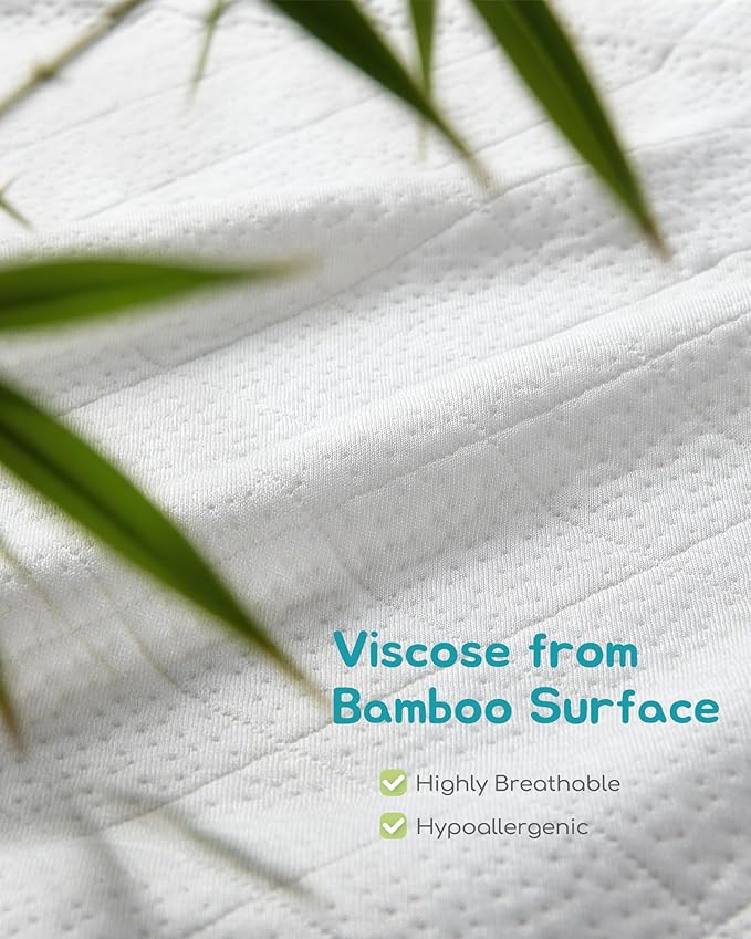 Viscose Derived from Bamboo Crib Mattress Protector, 100% Waterproof, Oeko-TEX Certified Baby Mattress Cover, for Standard Crib & Toddler Bed, Machine Washable & Dryer-Friendly, 52” x 28”