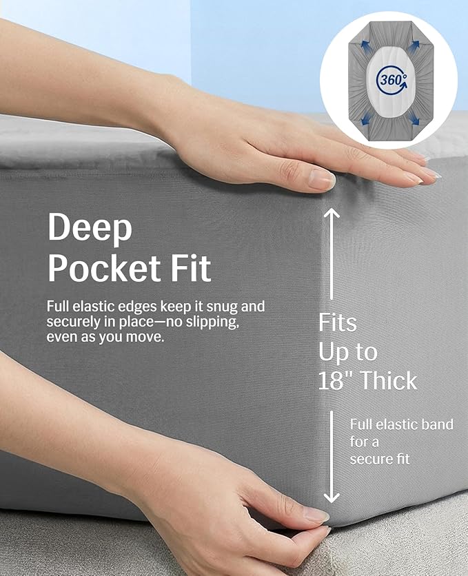 Elegear Cooling Mattress Pad Twin, Upgraded Arc-Chill® 3.0 + PCM Cooling, Stay Cool All Night, Breathable & Soft, Deep Pocket 18", Washable Mattress Protector for Hot Sleepers, Gray