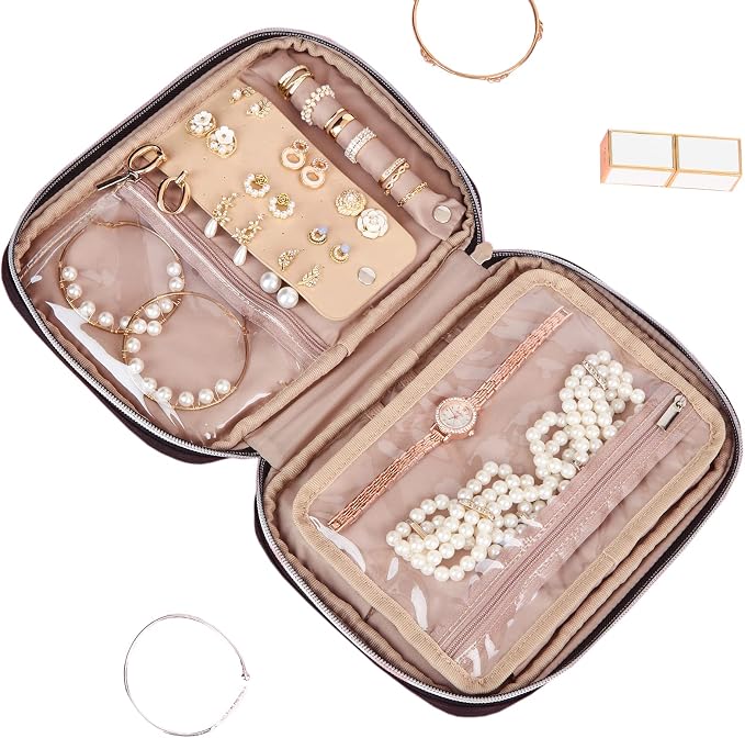 BELALIFE Travel Jewelry Organizer, Portable Storage Case for Earrings, Rings, Necklaces, Bracelets, Black - Image 6