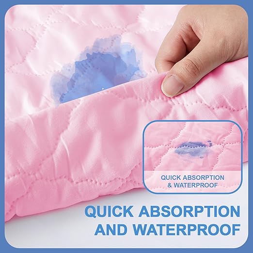 Lounsweer 2 Pack Waterproof Hospital Mattress Cover, 84x36x12in Pink Fitted Bed Sheet Protectors, Incontinence Protection Leakproof Breathable for Elderly, Adults Home Hospital Beds
