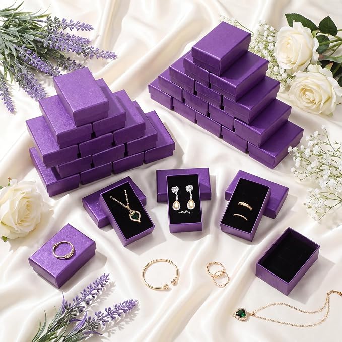 Batiyeer 36 Pcs Cardboard Jewelry Gift Boxes Jewelry Boxes Packaging Small Earring Gift Box with Lids for Necklace Ring Bracelet Party - Image 6