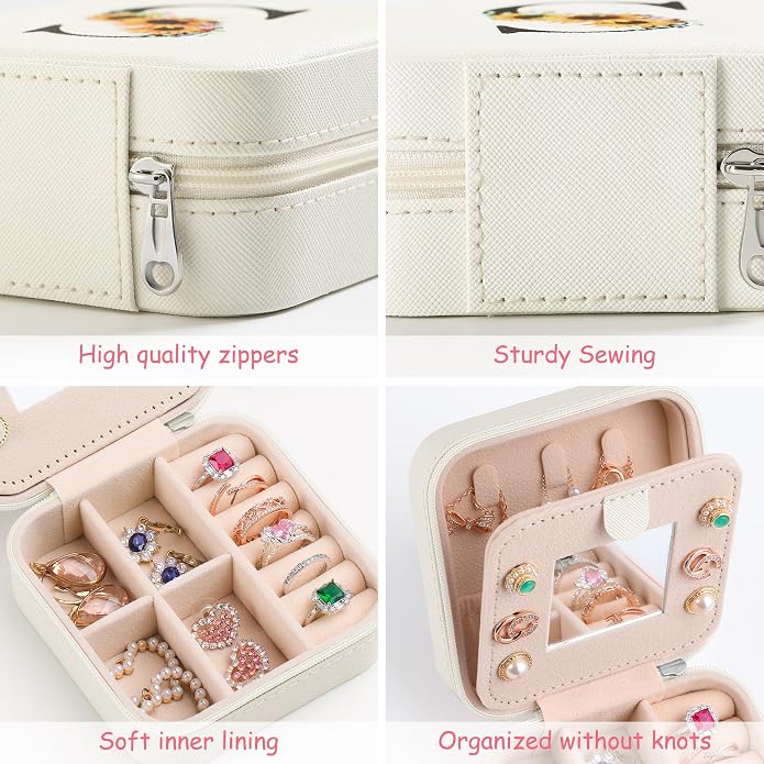 AYGXU Travel Jewelry Box for Women and Girls - Small Case With Initial A-Z - Teacher Gifts - Image 6