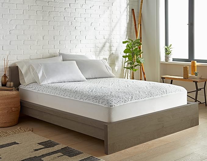 King Mattress Protector by PURE BAMBOO, Waterproof, Charcoal Fiber - Viscose Derived from Bamboo Charcoal Fiber, Mattress Cover Protects Against Moisture, Spills, Stains (King)