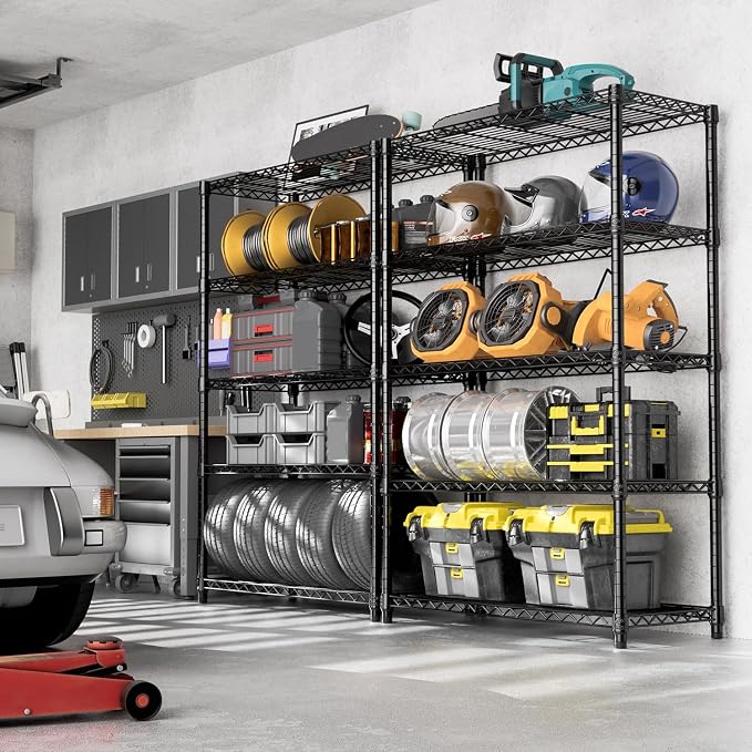 M MZG 1750 lbs Steel Storage Shelving 5-Tier Utility Shelving Unit Steel Organizer Wire Rack for Home,Kitchen,Office,Garage, 1750 LBS Capacity 17.7" D x 47.2" W x 72.3" H - Image 6