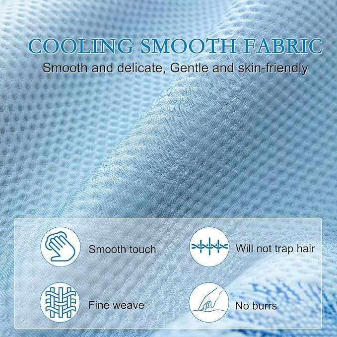 YOUR MOON Twin XL Size Cooling Mattress Pad for Hot Sleepers - Soft Breathable Noiseless Bed Pad Cover Mattress Cover, 8"-16" Deep Pocket - Enhanced Cooling Technology for Restful Sleep, Light Blue