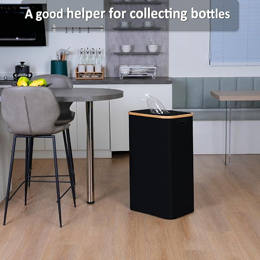 iEGrow 29 Gallons Recycling Bins for Kitchen, Indoor Recycle Bins with Lid, 110L Large Recycle bin with 2 Removeable Reusable Inner Bags, for Bottles Cans Glass Plastice Cartons(Black) - Image 8