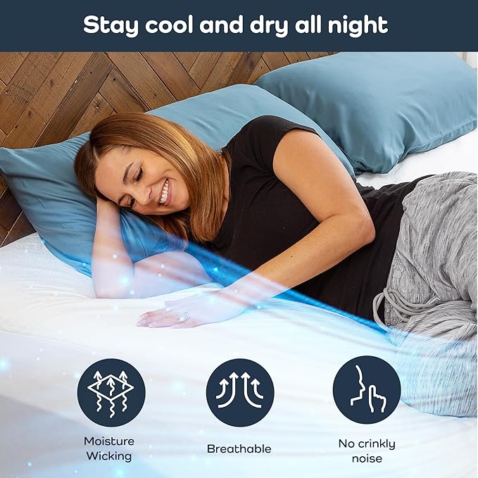 Olive + Crate 100% Viscose Bamboo Mattress Protector - Eco-Conscious Cooling Mattress Cover - Waterproof Hypoallergenic Protection - Breathable Full Size Shield Against Dust & Spills