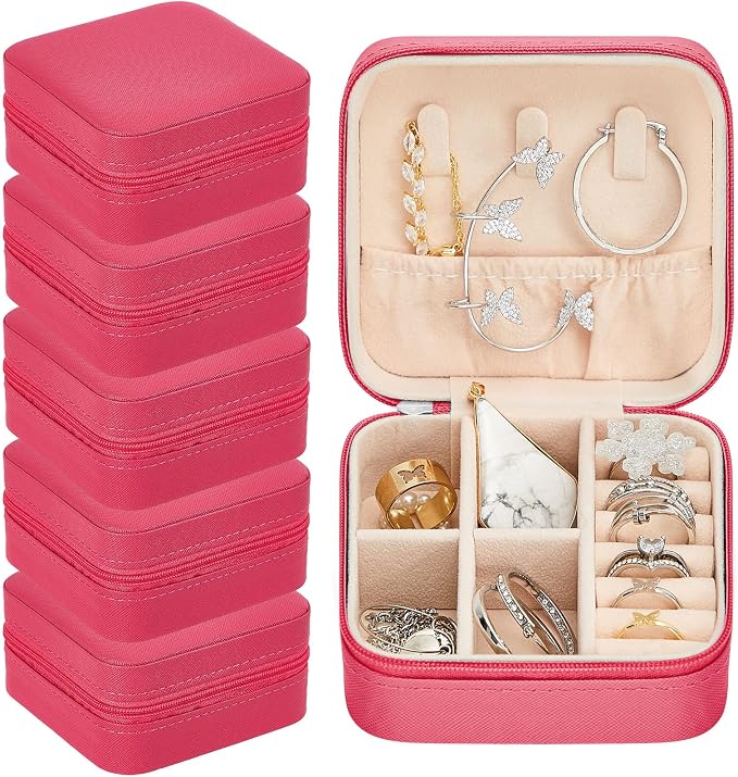 Taiyin Travel Jewelry Case, Bridesmaid Gifts Mini Jewelry Organizer, PU Leather Portable Earring Box for Women Girls by Taiyin