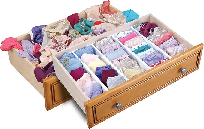 Dial Industries Adjustable Dresser Drawer Clothes Organizer Dividers, Set of 4, 4.5" Deep - Image 2