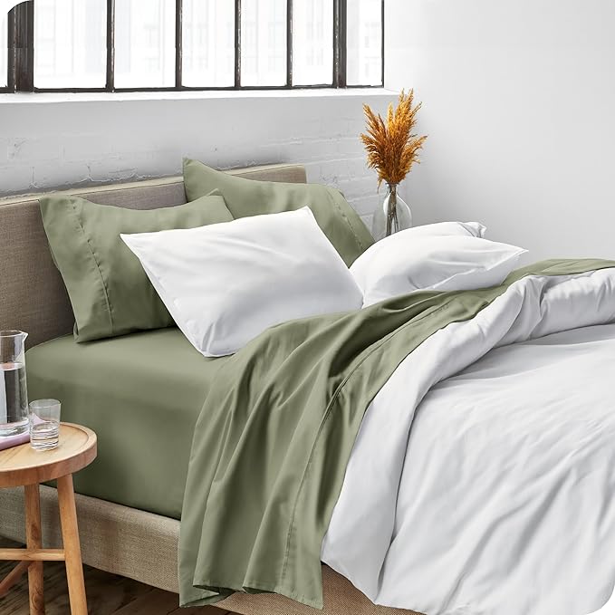 Bare Home Split California King Sheet Set - 1800 Ultra-Soft Microfiber Bed Sheets - Double Brushed - Deep Pockets - Easy Fit - 5 Piece Set - Bed Sheets (Split Cal King, Sage)