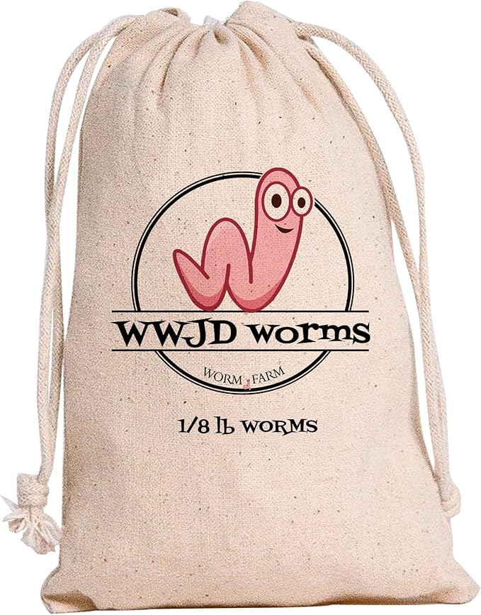 Red Wigglers Composting Worms - 1/8lb Red Worms for Composting - Use on Worm Castings for Plants, Garden, Worm Farm & Compost Starter, Easy to Manage by WWJDWorms