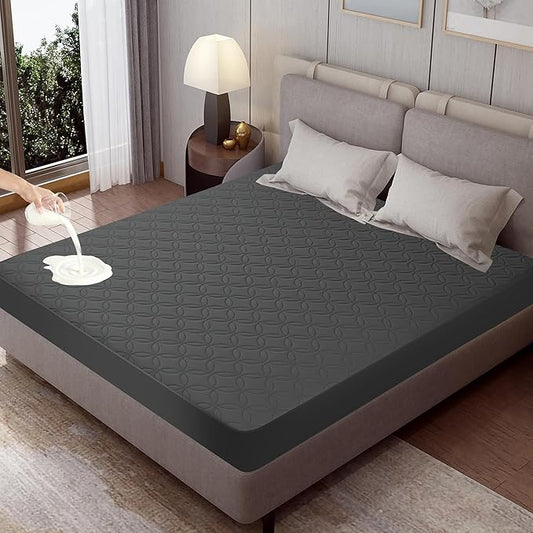 GUHER Waterproof Mattress Protector California King Size,Breathable Bed Cover 3D Air Fabric Mattress Pad Cover,Noiseless＆Ultra-Soft Washable Bed Cover with 6"-14" Deep Pocket (Gray)