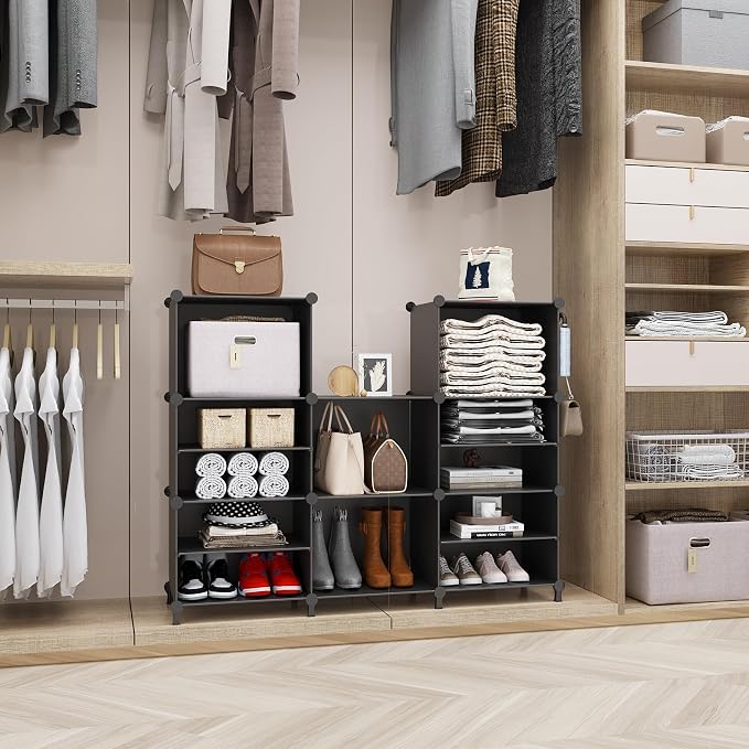 AWTATOS Closet Organizer, 8 Cube Closet Organizers and Storage, Closet Storage Shelves, Clothes Storage Organizers for Closet Bedroom Living Room Office Black - Image 4
