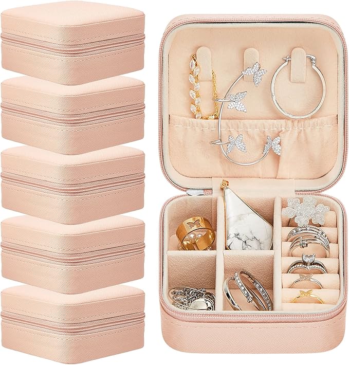 Taiyin Travel Jewelry Case, Bridesmaid Gifts Mini Jewelry Organizer, PU Leather Portable Earring Box for Women Girls by Taiyin