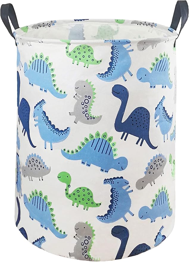 MAIZMZ Kids Hamper Storage Basket Nursery Bins Baby Gift Toy Organizer Box Laundry Basket Large Canvas Collapsible Chest for Home/Dorm/Kitchen/Pet/Closet/Shelf/Room Decor(Dinosaur) by Unknown