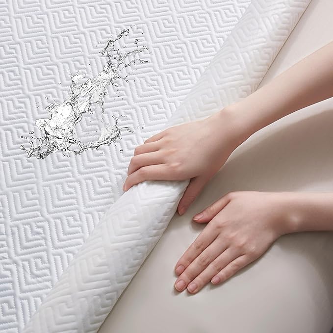 100% TPU Waterproof Mattress Protector Sets with 1 Fitted Sheet & 2 Pillowcases 18 Inches Deep Pocket Breathable Incontinence Pads for Adults Kids Elderly Pets (White, Full)
