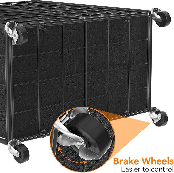 WOWLIVE Double Laundry Hamper with Wheels,Metal Wire Frame Rolling Laundry Basket with 2 Removable bags,120L Dirty Clothes Hamper Organizer Dorm Room Storage for Bedroom,Bathroom,Black - Image 7