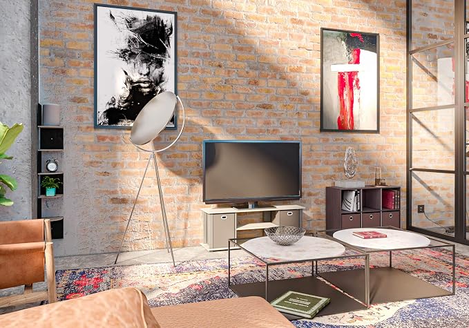 Furinno Rossi Wall Mount Floating Corner Shelf, 5-Tier Radial, French Oak Grey/Black - Image 2