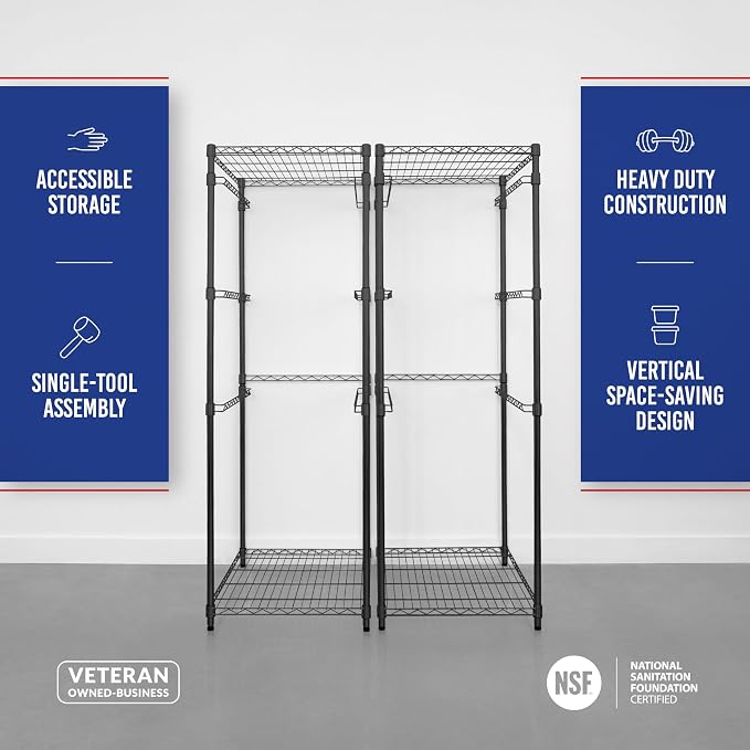 SafeRacks 2 Pack 5-Tier Steel Tote Rack - Maximize Space, Declutter, Organization, NSF Certified, Bin Storage for Garage, Pantry, Kitchen, Workspace, 5 Shelves, 31″ x 23″ x 68″, Black - Image 7