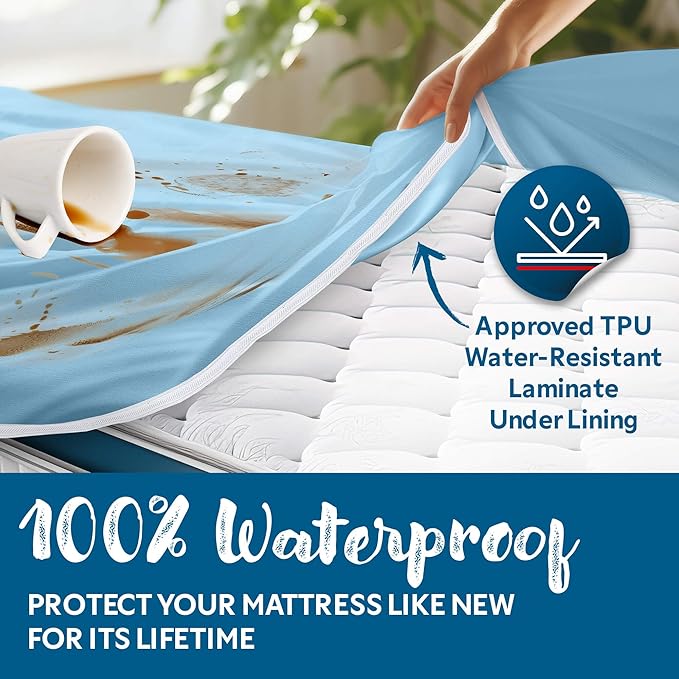 Guardmax Jersey Knitted Full XL Zippered Mattress Encasement - Waterproof & Bed Bug Proof Mattress Protector - Comfortable, Soft, and Noiseless Zippered Bedding - Dust Mite Proof (54 x 80 x 12)