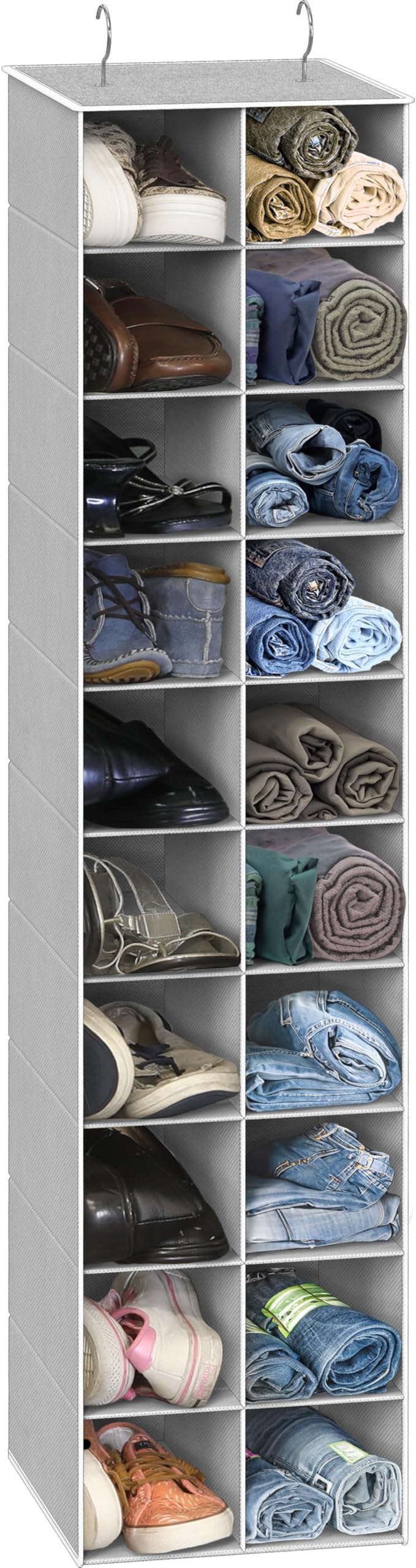 Simple Houseware 20 Section Shelves Hanging Shoes Organizer Holder for Closet, Gray by SimpleHouseware