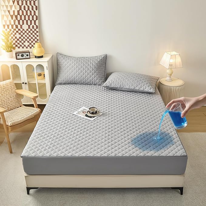 Full Size Fitted Waterproof Mattress Protector - 17" Deep Mattress Fit, Dorm Essential for Apartments,College Students(Guys/Girls), Kids & Singles, Washable for Home, Bedroom (54"x75")