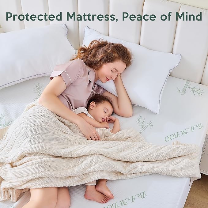 MUXHOMO 2 Pack King Mattress Protector, 100% Waterproof King Size Mattress Cover Protector, Cooling and Breathable Bed Pad Cover, Deep Pocket 8"-21"