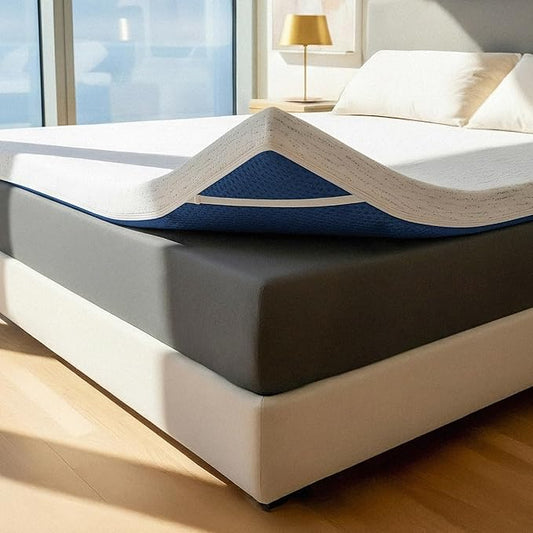 ViscoSoft 3 Inch Memory Foam Mattress Topper Full - Select High Density Ventilated Mattress Pad - Premium Removable Rayon Cover