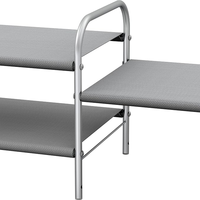 Simple Houseware 2-Tier Shoe Rack Storage Organizer, Grey - Image 6