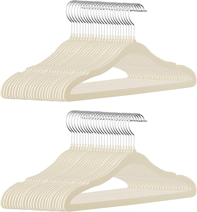 GoodtoU Kids Hangers Velvet 50 Pack 14" - Kids Felt Hangers Non Slip Toddler Hanger Childrens Hanger for Kid by GoodtoU
