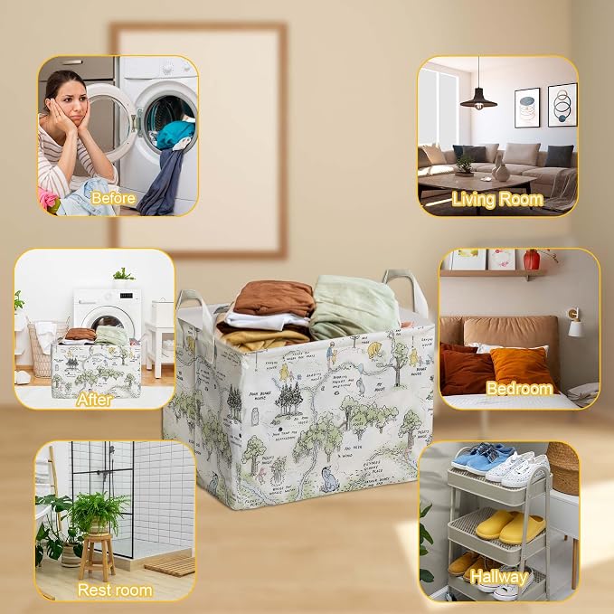 Winnie Nursery Baby Stuff, Winnie Storage Basket, Winnie Nursery Storage Baske Storage Basket With A Waterproof PE Coating, Storage Baskets Suitable For Bathroom and Bedroom - Image 5