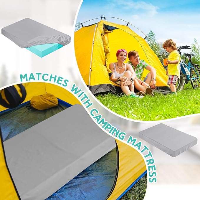 2-3 Inch Mattress Topper Cover (Only Cover) Memory Foam Protector Microfiber Memory Foam for Latex Mattress Topper Gel RV(Twin 75 x 38 Inch,Light Gray)