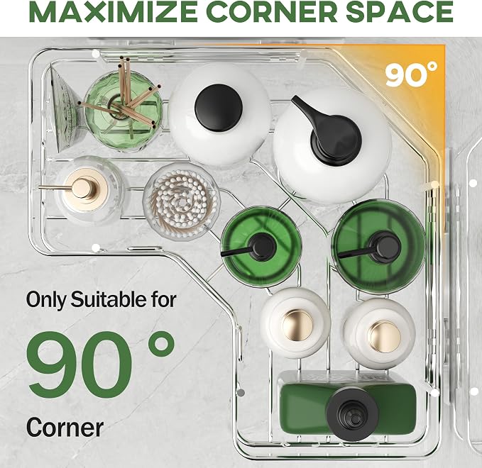MAXIFFE 3 Pack X-Large Corner Shower Caddy with Soap Holder, Large Capacity Easy Install No Drilling Stainless Steel Sturdy Hold 40 LB Shower Organizer Shelves Rack for Family Renters Bathroom, Silver - Image 2