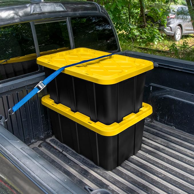 Sterilite 6-Pack Industrial Tote, Plastic Storage Container Bins with Lids, 17 Gallon - Heavy-Duty Organizing Containers for Closet, Bathroom & Office, Stackable Transport Boxes with Secure Handles - Image 6