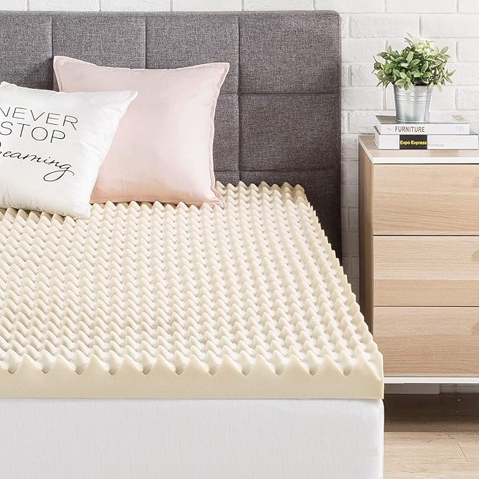 Best Price Mattress 3 Inch Egg Crate Memory Foam Mattress Topper with Copper Infusion, CertiPUR-US Certified, Dorm Essentials, Twin
