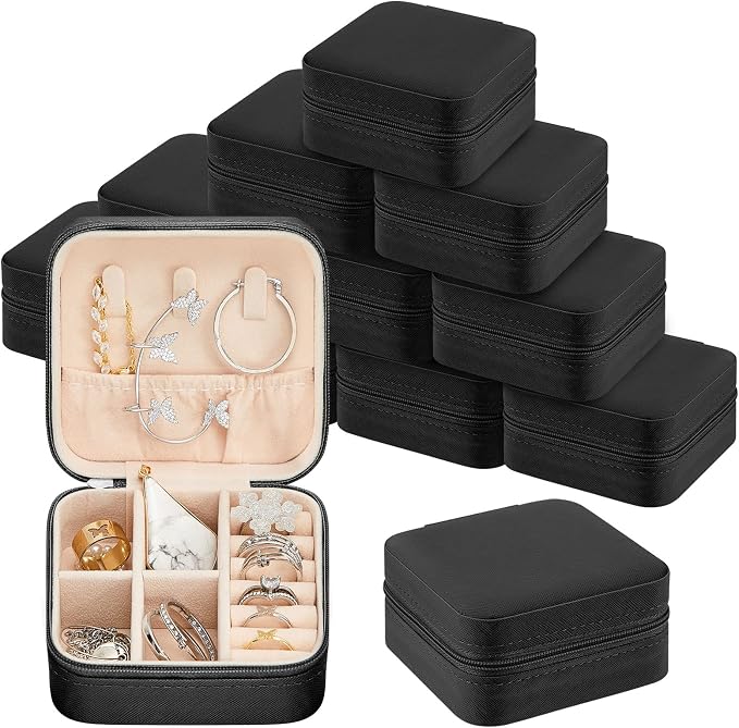 Taiyin Travel Jewelry Case, Bridesmaid Gifts Mini Jewelry Organizer, PU Leather Portable Earring Box for Women Girls by Taiyin
