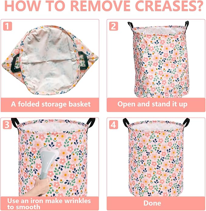 MAIZMZ Girls Storage Basket,Room Decor Laundry Hamper,Waterproof Clothes Organizer for Women Toy Box Large Canvas Collapsible Chest for Home/Dorm/Kitchen/Pet/Office/Closet/Shelf/Gifts - Image 7