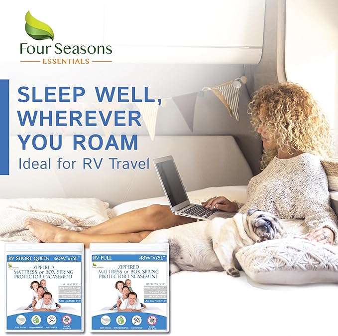 RV Bunk Mattress Encasement (30" W x 75" L) - Waterproof Zippered Protector - Cot Size Low Profile Fits 5" to 8" Thick - Hypoallergenic Premium Bed Cover Protects from Dust Allergens