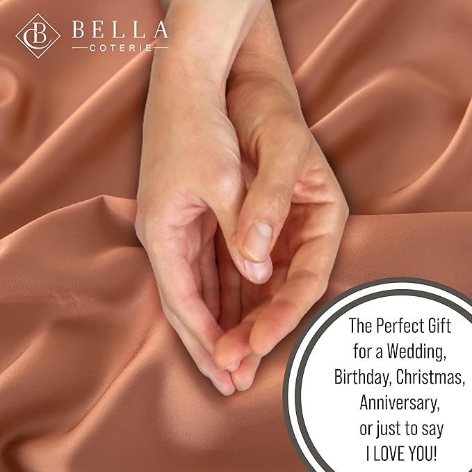 Bella Coterie Luxury Bamboo Viscose Twin Size Sheet Set | 100% Organically Grown | Ultra Soft | Cooling for Hot Sleepers | 18" Deep Pocket [Terracotta]