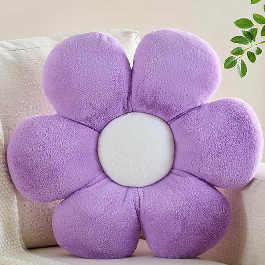 CANGHI Purple Flower Pillow 19.68 inch Flower Shaped Throw Pillows Daisy Plush Pillow Floor Pillows Seat Cushion Cute Aesthetic Decorative Throw Pillows for Bed Home Sofa Chair Couch Decor