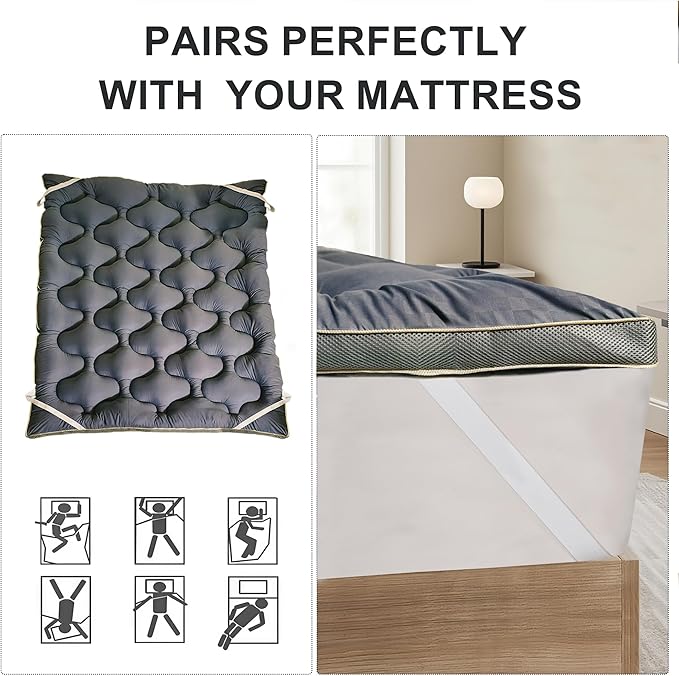 3 inch Mattress Topper Full Size Pillow Top - Extra Thick Padded Mattress Pad & Protector, Breathable Fitted Deep Pocket 8-21, Ultra Soft & Supportive 1100GMS