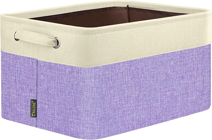 BALEINE 1 Pack Fabric Closet Storage Bins for Shelves, Linen Closet Organizers and Storage, Decorative Baskets for Organizing, Shelf, Clothes, Home, Office (Lavender, 17''x13''x10.5'') by BALEINE