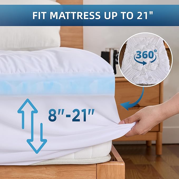 Dual Layer 3 Inch Memory Foam Mattress Topper Queen, 2 Inch Cooling 5-Zone Gel Memory Foam Plus 1 Inch Down Alternative Pillow Top Mattress Topper, with Deep Pocket, Support for Back Pain