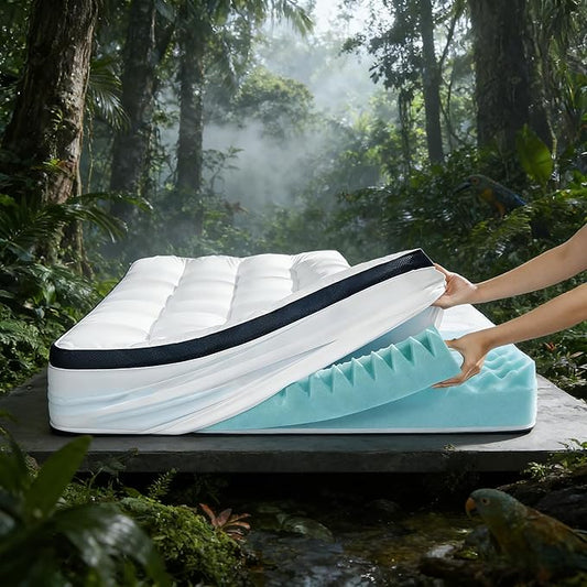 Memory Foam Dual-Layer Mattress Topper，2Inch Pillow Top + 2Inch Memory Foam